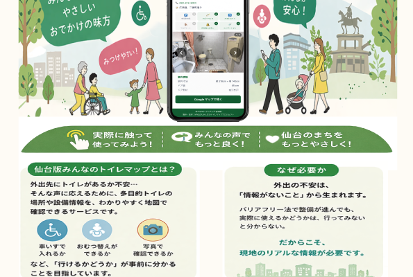 「仙台版みんなのトイレマップ」の調査チラシを作成しました